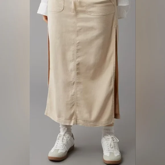 AE Dreamy Drape Linen Stretch Maxi Skirt - Picture 1 of 8